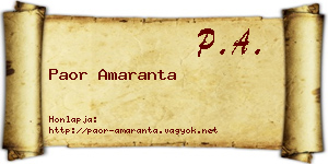 Paor Amaranta névjegykártya